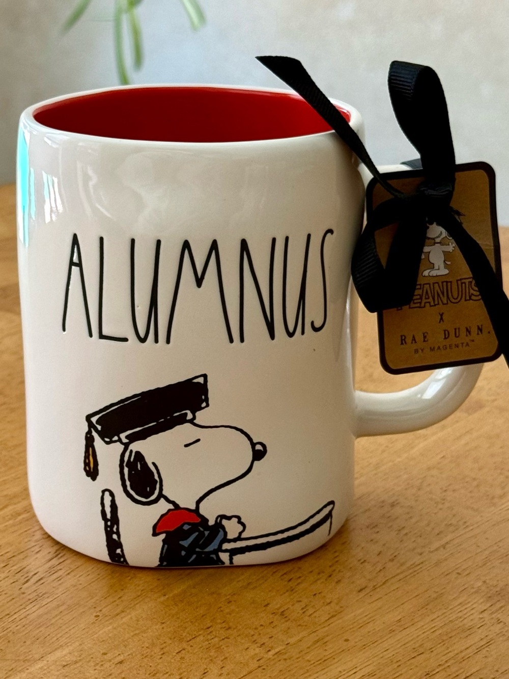 Rae Dunn x Peanuts ALUMNUS Snoopy Graduate in Cap Ceramic Mug NEW!!